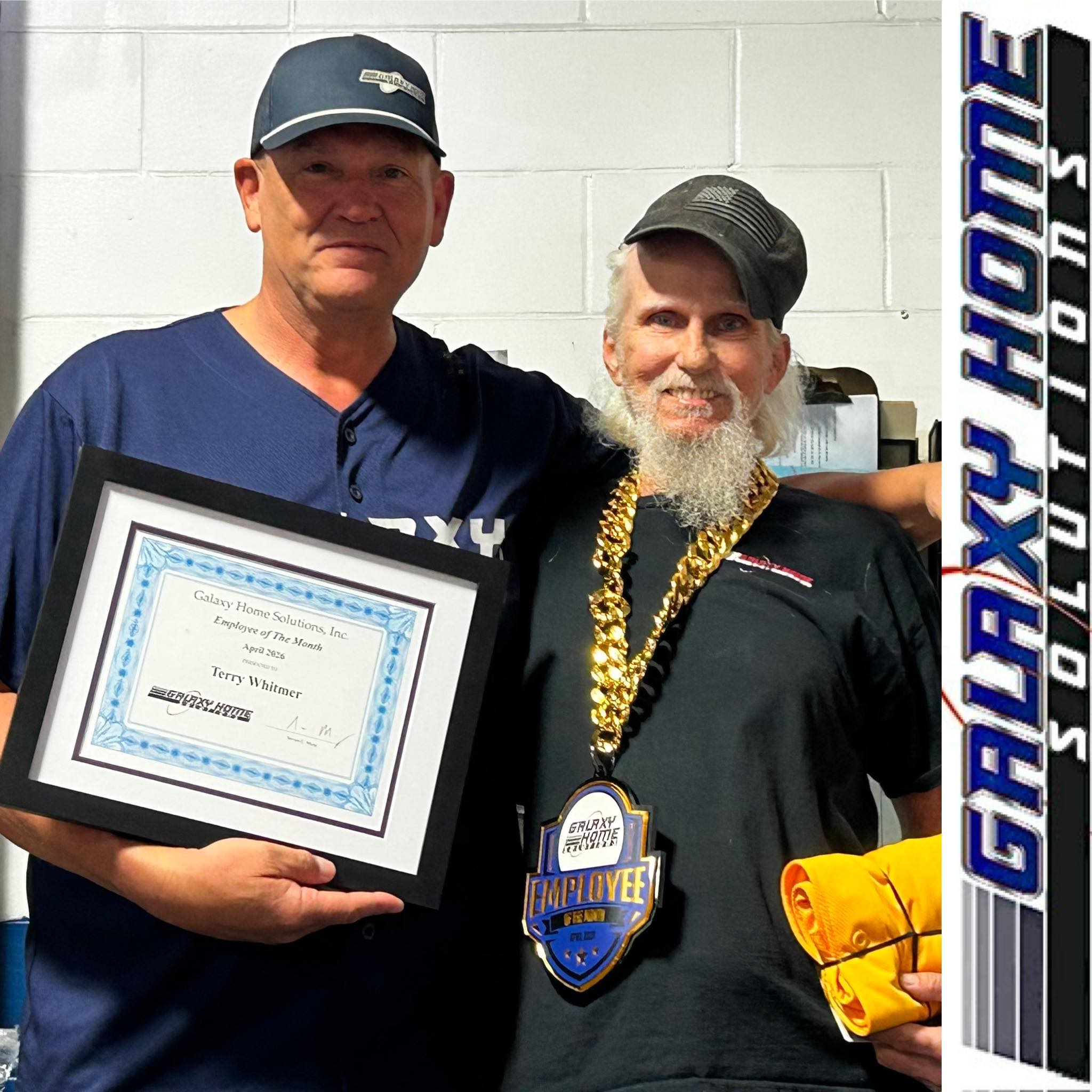 Terry Whitmer Employee of the Month award