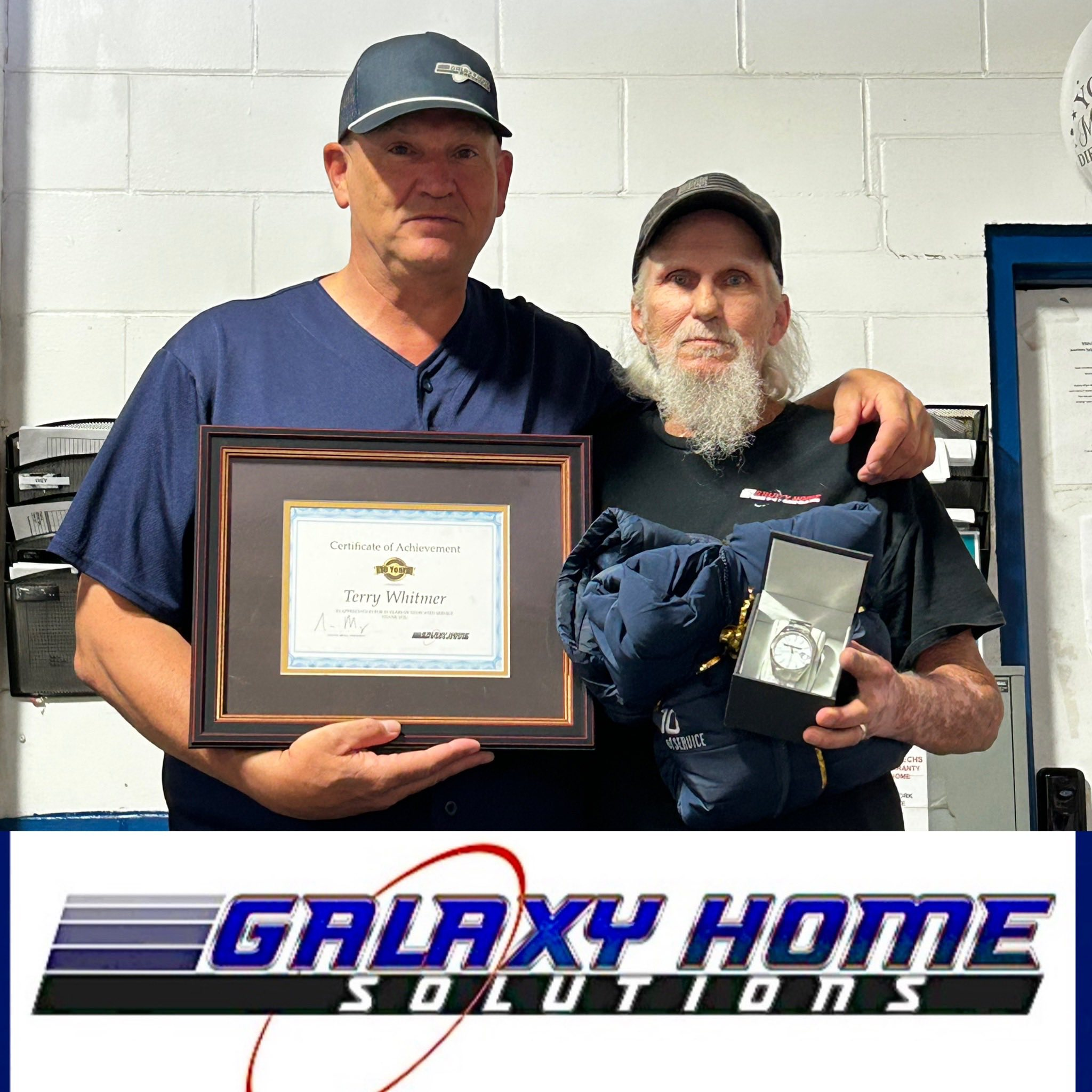 Terry Whitmer 10-year service award