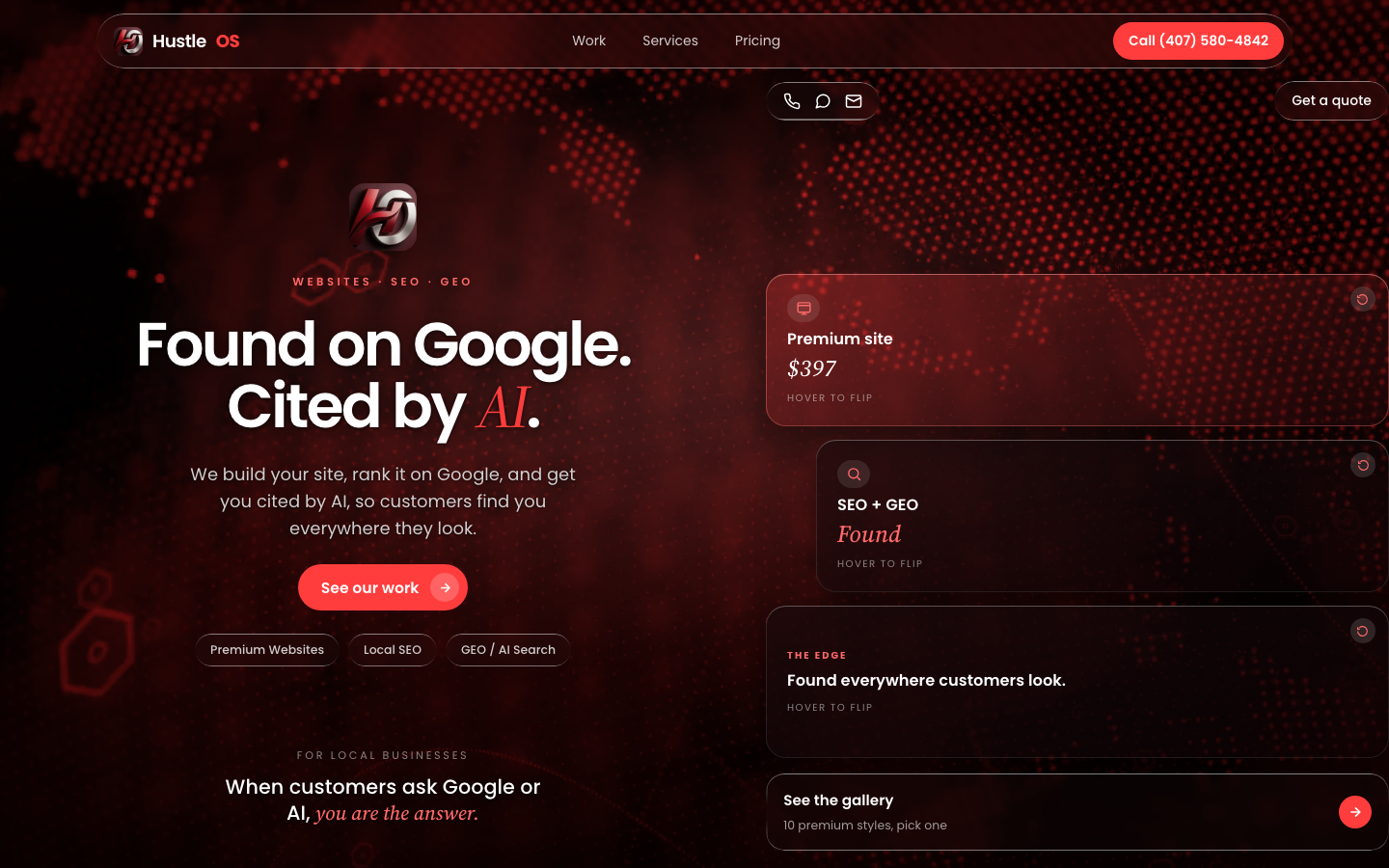 HustleOS website
